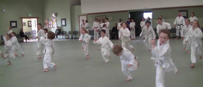 kids karate running- Children's martial arts